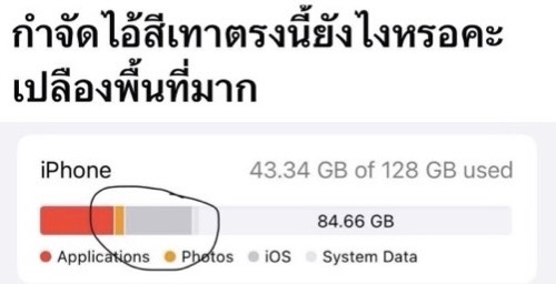วิธีลดขนาด System data ใน iPhone,&nbsp;iPad